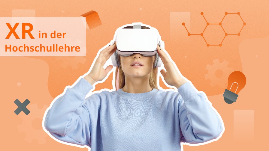 Eine Frau trägt eine VR-Brille